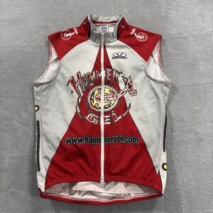 Voler Cycling Jersey Men's XL Raglan Sleeveless Hammer Gel Red White Full Zip